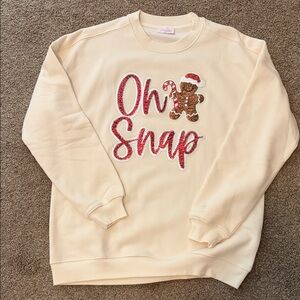 Pink Lily Cream 'Oh Snap' Sweater